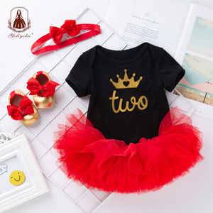 Trajes de 1 ° cumpleaños para bebé, vestidos de 1 año para niña, pelele para fiesta de cumpleaños para niño, tutú de bautizo, <span class=keywords><strong>traje</strong></span> de 4 Uds. - Product Image 3