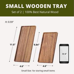 Plateau de service en bois classique Surface lisse Durable anti-déversement pour cuisine salon hôtels et fêtes en plein air - Product Image 6