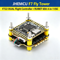 JHEMCU F7 Flight Stack F722 DUAL Flight Controller RUIBET 60A 4-en-1 ESC avec diode TVS intégrée pour drone FPV de 5 à 7 pouces