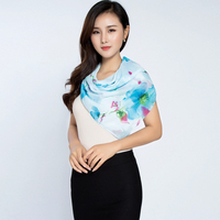 Haute qualité soie sentiment châles mode Georgette matériel grand carré foulard en soie mousseline de soie foulards en soie