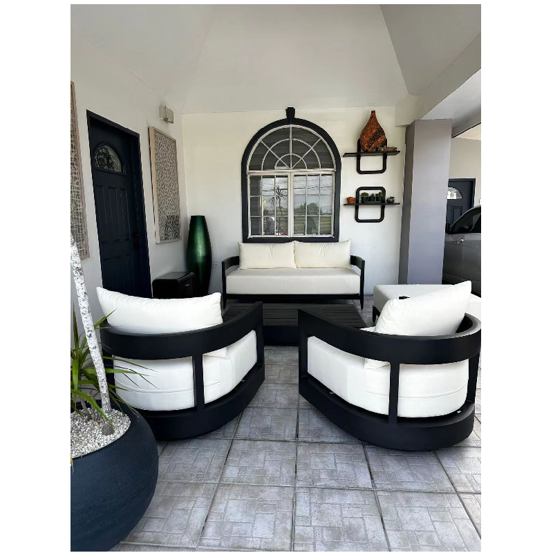 All weather outdoor patio sofa set furniture customized aluminum casting outdoor garden sofa