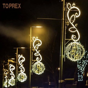 Décoration extérieure de Noël de rue de qualité commerciale IP65 Drapeau unique Monté sur poteau 2D LED Déco Motif Lights - Product Image 5
