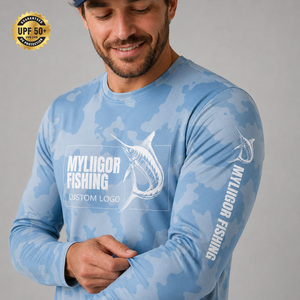 Sublimation Fishing Shirts Long Sleeve UPF 50 UV Protection Custom Sun Shirt Manufacturer