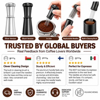 Aiguille WDT pour expresso en acier inoxydable, outil de distribution de poudre de café anti-agglomération, noir et argent, pour barista de café, vente en gros
