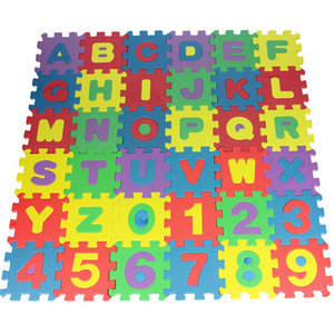 Tappetino Puzzle in Schiuma EVA per Bambini, Piastrelle Incastrabili con Alfabeto e Numeri, Impermeabile, Morbido, Educativo, per Sala Giochi - Product Image 3