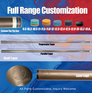 Queue de <span class=keywords><strong>billard</strong></span> complète en PET 12,4 mm, personnalisable sur mesure, avec logo OEM et fût de couleur personnalisée, directement de l'usine - Product Image 5