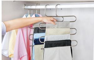 Magic Stainless Steel Trousers <b>Hanger</b> Multifunction Pants Closet <b>Belt</b> Holder Rack S-type 5 Layers Saving Space - Product Image 4