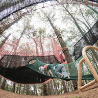 Parc d'aventure suspendu en forêt personnalisé avec filet de cordes, tunnel suspendu, escalade multi-niveaux, durable, pour plusieurs personnes, en extérieur