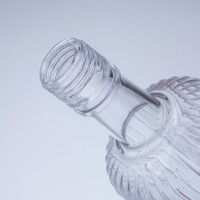 Bouteille de vin, whisky, brandy en verre cristallin de 500 ml, forme plate, transparente, avec bouchon à vis, emballage élégant et scellé