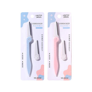 Maquinilla de Afeitar Plegable para Cejas Lmltop A0218 Rosa Azul ABS Acero Inoxidable Cuchilla Afilada para Uso General - Product Image 4