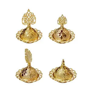 Mini centrador árabe estilo oriental médio, ouro, ferro de metal, um envio de decorações de mesa, alça de gema
