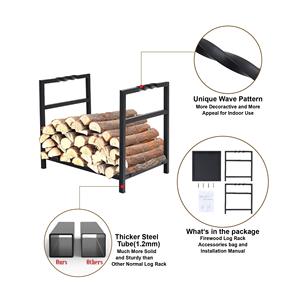 <span class=keywords><strong>Porte</strong></span>-bûches en métal gris robuste Ensemble d'accessoires de <span class=keywords><strong>cheminée</strong></span> extérieure directe d'usine <span class=keywords><strong>Porte</strong></span>-bûches - Product Image 5