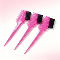 Brosse à teinture pour cheveux 2 en 1, peigne applicateur de teinture en plastique, manche long, poils doux, outil de coloration pour salon de coiffure, bricolage