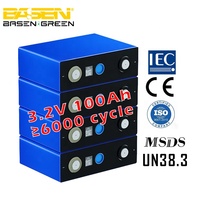 BASENGREEN Prismatic 3.2v 100Ah 105Ah Paket Baterai LiFePO4 Garansi 5 Tahun untuk Lampu Surya Kapal 12v 24v