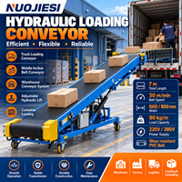 Convoyeur à bande hydraulique mobile de chargement et de déchargement, largeur personnalisée, convoyeur industriel pour la manutention de colis en carton