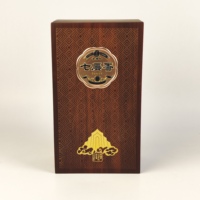 Boîte de rangement personnalisée en MDF pour vin, whisky et spiritueux, avec fermeture à clapet, finition peinture mate, motif laser, boîte en bois carrée rétro