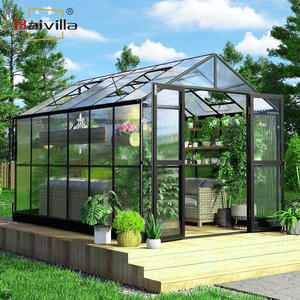 Véranda Jardin Design Maisons Aluminium Verre Véranda pour <span class=keywords><strong>Solarium</strong></span> Véranda Rétractable Toit Incliné Jardin Verre Pergola - Product Image 3