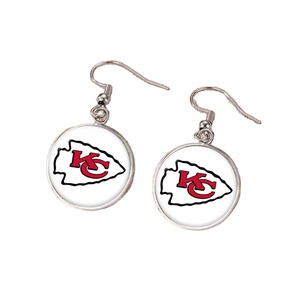 Aretes Deportivos Antirrobo de 18mm con Logotipo Personalizado, Venta al Por Mayor con MOQ Bajo, 32 Logotipos de Equipos de Fútbol Americano NFL, Aretes KC Bills - Product Image 1