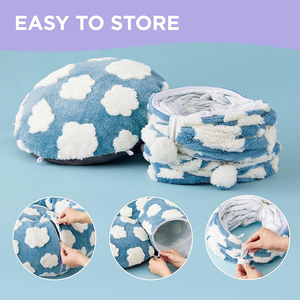 Lit tunnel de beignet mignon pour chats d'intérieur grotte ronde pour animaux de compagnie avec boîte de coussin circulaire lavable/emballage en Carton - Product Image 6