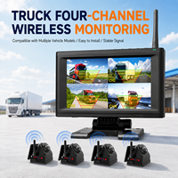 Système de caméra embarquée sans fil magnétique 1-4 canaux 720P Plug and Play avec moniteur 7 pouces, alarme BSD, rechargeable pour camion, camping-car, remorque, machines agricoles