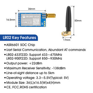 DX-SMART 868/915 Mhz LR02-SET LoRa Data Transmission Module Long Range RF Wireless Power Mental Module 8KM for <strong>Arduino</strong> Watchdog - Product Image 3