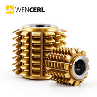 WENCERL Alat Pemotong Gear HSS Modul M1-M22 Berlapis Tin/Tialn Khusus 0.4 mm untuk Mesin Hobbing