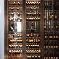 Cave à vin de luxe avec hauteur de 4 mètres en acier inoxydable SUS304 Cave à vin personnalisée avec porte en verre Refroidisseur à vin