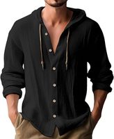 Chemise d'été en lin pour hommes, vente en gros, décontractée et tendance, fine, à capuche, à manches courtes, style cardigan