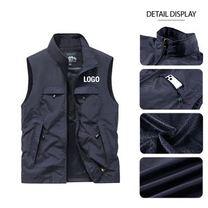 Work Vest <b>Multi</b> <b>Pocket</b> Fisherman Work Vest Custom LOGO for Men Men's <b>Gilet</b> Softshell Da Lavoro Petroleum - Product Image 2