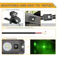 Lampe d'intérieur de cabine de lecture de carte dôme sur le toit avec interrupteur double mode blanc et vert 12V SUV RV UTV Truck
