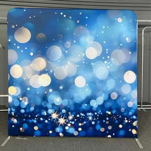 Direct uit de fabriek: draagbare, opvouwbare fotobooth achtergrondwand voor bruiloften, aluminium buisframe, dye-sublimatie spanstof - Product Image 3