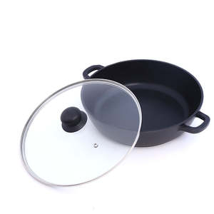 <span class=keywords><strong>Aluminium</strong></span> moulé sous pression 20cm 24cm 28cm 32cm Revêtement <span class=keywords><strong>en</strong></span> granit Wok Pot Casserole peu profonde - Product Image 3