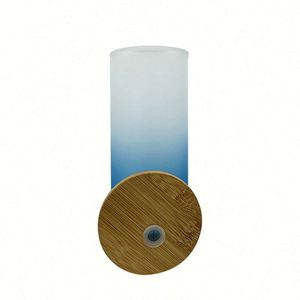 Bouteille d'eau en verre en forme de canette de bière 18 oz, gobelet vierge pour sublimation, gobelet givré 18 oz, bocal Mason avec couvercle et paille - Product Image 3