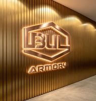 Enseigne lumineuse personnalisée en acier inoxydable 3D avec logo rétroéclairé, lettres en métal LED pour le mur de bureau, la façade de magasin, le bâtiment