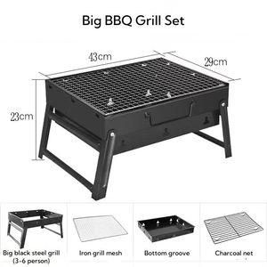 Charcoal Grills, Portable Foldable <b>BBQ</b> Grills, Patio Barbecue Desk Tabletop Charcoal Grill Smoker for Outdoor <b>Camping</b> Picnic - Product Image 3