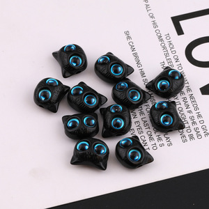Cat Shaped Loose Beads Acrylic Plastic Resin DIY Jewelry Making Bracelet Accessories Black Clear Blue Yellow Eyes - Product Image 3