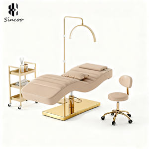 2025年最新トレンド 高級カスタムカラー 曲線デザイン フェイシャルベッド モダンサロン家具メーカー スパ マッサージ まつげエクステ ビューティースパ用 - Product Image 5