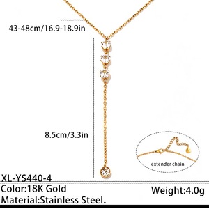 Collares de Oro de 18K para Mujer, 4 Estilos, Acero Inoxidable, Resistentes al Agua, con Zirconia, Regalo para Ella, Sin Deslustre - Product Image 3