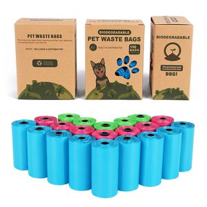Venta al por mayor de bolsas de tierra para caca de perro con dispensador manos libres y correa caja de basura perfumada impresa personalizada plástico PE personalizable - Product Image 5
