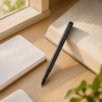 Stylo Roller de Luxe Exécutif Noir Mat avec Logo Personnalisé Pointe Fine 1,0 mm Corps Métallique