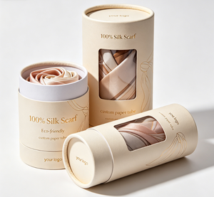 Eco Custom Luxury Gift Box Paper Packaging Underwear Cardboard Tube Box Cylinder <b>Socks</b> and Clothing Packaging With Window - Product Image 4