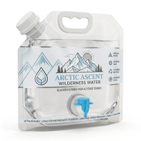 Sac de stockage d'eau portable de 5 L pour le camping avec robinet et poignée, conteneur d'eau flexible imprimé sur mesure pour une utilisation en extérieur