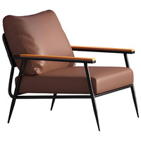 Fauteuil de salon et chambre à coucher moderne et minimaliste, ergonomique, inclinable, rembourré en éponge, avec structure en fer, imperméable, fauteuil de loisirs en bois