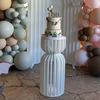 Support de fleurs en PVC + acrylique blanc de haute qualité, socle de présentation, support de table à gâteau pour la décoration de baby shower, mariage, intérieur/extérieur