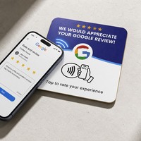 Carte NFC Google Review de 12 cm en acrylique, à programmer, NFC213, pour les commentaires des entreprises