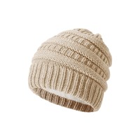 Bonnet tricoté en acrylique avec pompon détachable, logo et étiquette personnalisés, style slouchy hip-hop, chaud et épais, doublé pour l'hiver