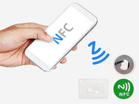Autocollant NFC Ntag213 NFC Forum Type 2 ISO 14443 rond rouge imprimé auto-adhésif pour contrôle d'accès et suivi des actifs