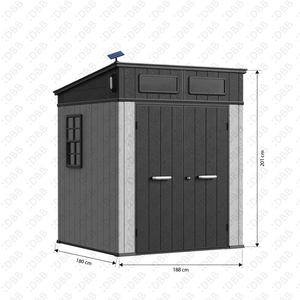 Caseta de Almacenamiento Multifuncional Grande con Doble Puerta de Resina Plástica, Organizador de Equipos para Exteriores, <span class=keywords><strong>Armario</strong></span> de Almacenamiento Vertical Prefabricado - Product Image 6