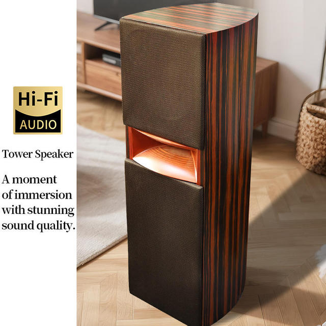 WZ-1000F Professional Floor Speaker Tower with Wooden Case Passive 12" Woofer 80W-250W Output for Home Theatre