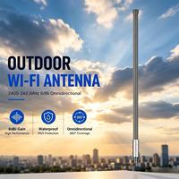 Antena Omnidireccional de Fibra de Vidrio de 2.4GHz y 8dBi para Exteriores, Antena WiFi WLAN de Alta Ganancia, Fibra de Vidrio Gris para Puente Inalámbrico AP